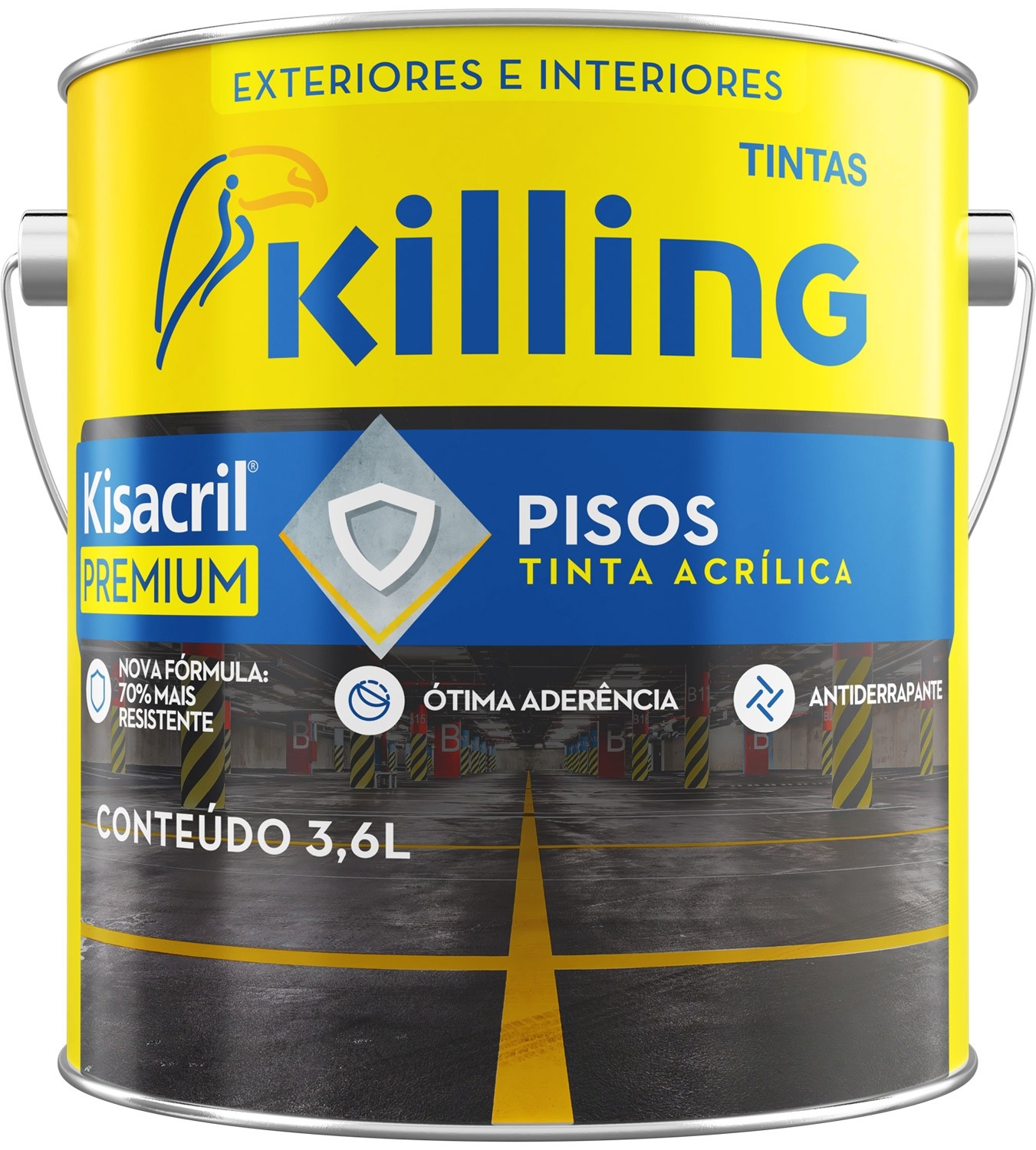 Tinta Killing Kisacril Piso Cores 3,6L (Venda Somente em Loja Física)